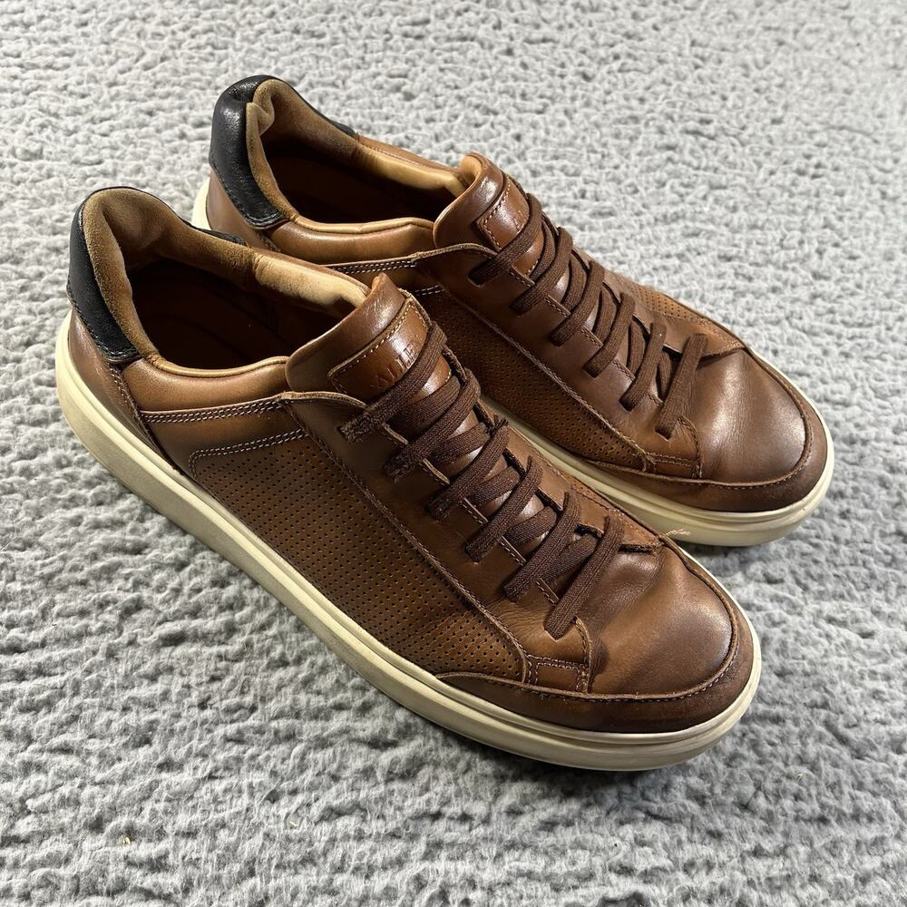 Allen Edmonds Oliver Brown Leather Brogue Slip-On Sneakers Men's Size 9.5 D